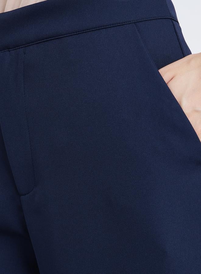 Styli Women Navy Blue Wide Leg Trousers - Image 2